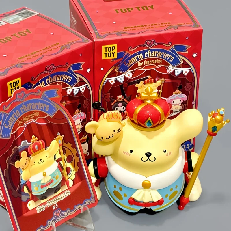 Heiße Sanrio-Charaktere Der Nussknacker Blindbox Kawaii Actionfigur Anime-Puppe Kuromi Pompompurin Kitty Desktop Mystery Box Geschenk