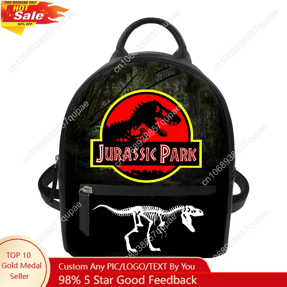 

Hot Jurassic Park Dinosaur Anime Cartoon Backpack Purse Carter Schoolbags Double Shoulder Bag Mini Daypack Leather Travel Bag