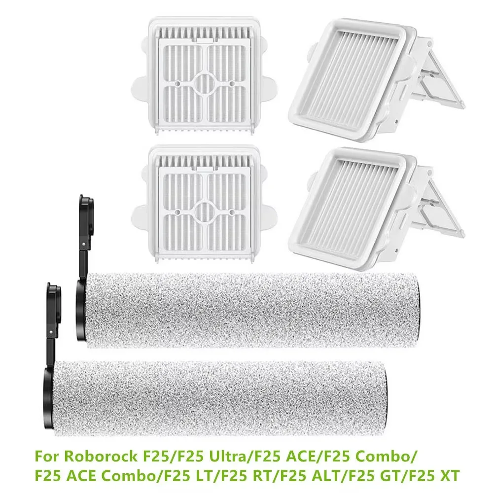 Main Roller Brush HEPA Filters For Roborock F25/F25 Ultra/F25 ACE/F25 Combo/F25 ACE Combo/F25 LT/F25 RT/F25 ALT/F25 GT/F25 XT
