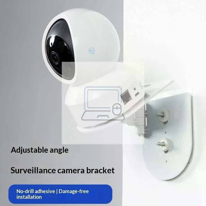 Nail Free Wall Mount L Shaped Camera Bracket No Damage Adhesive Base for Indoor Outdoor PTZ Camera Placement