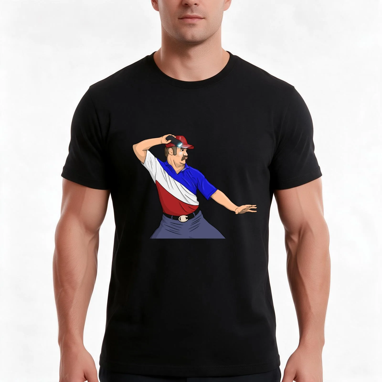Cal Naughton Jr talladega nights Dr Watts T-Shirt, Summer Casual Cotton Tee, Oversized Streetwear Tops, Vintage Graphic Print