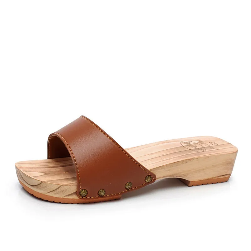 Vrouwen Houten Slippers Zomer Japanse Houten Geta Dames Platte Klompen Dames Dikke Zool Sandalen