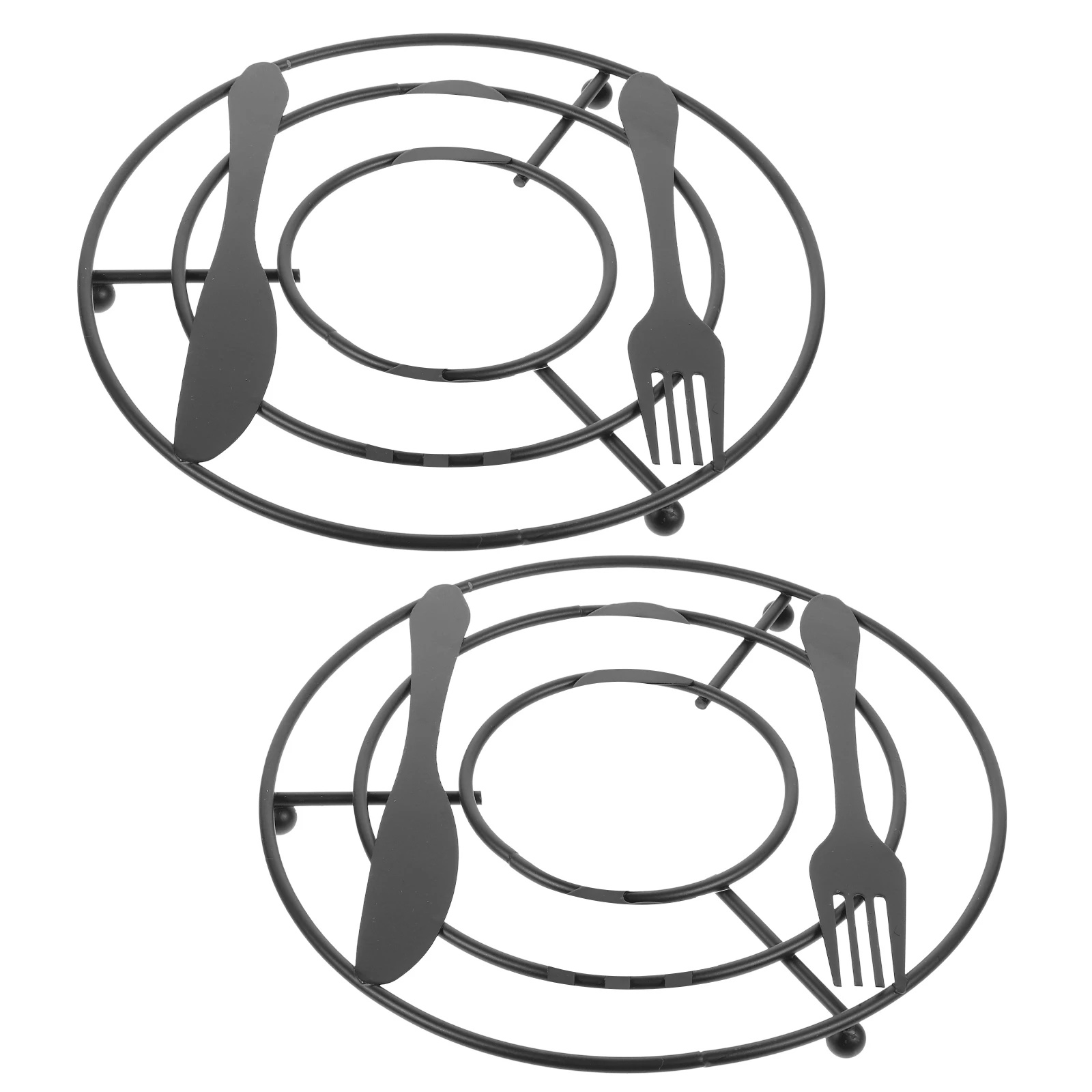 

2 Pcs Insulation Pads Retro Wrought Iron Table Mats Heat Resistant Coasters Non Slipping Place Mats Kitchen Dining Home Decor