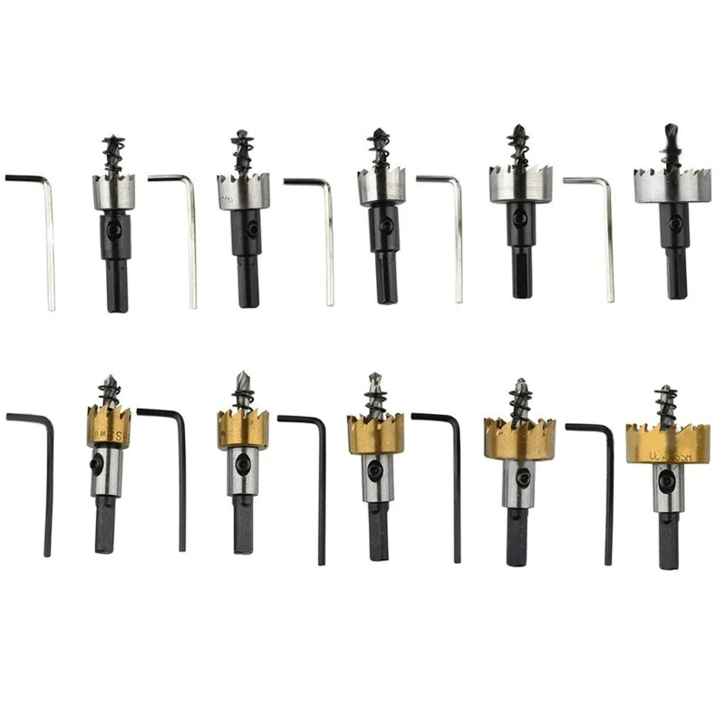 5PCS Set frese per seghe a tazza Set punte da trapano in acciaio ad velocità Frese per seghe a tazza per del legno