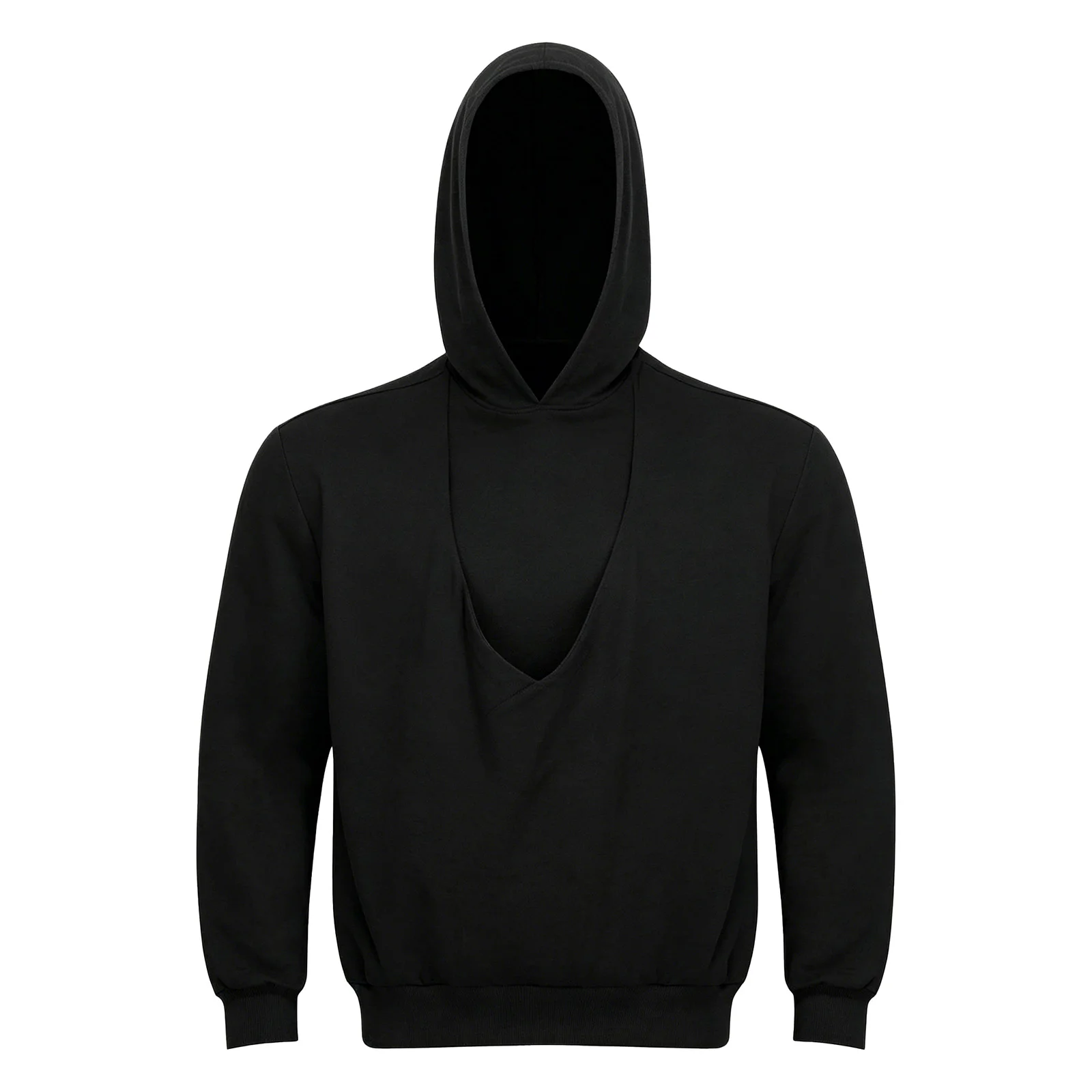 Herren-Känguru-Hoodie für Väter und Babytragen, einfarbig, mit großer Tasche vorne, Kapuzen-Sweatshirt, lässiger Langarm-Pullover – Detail 17
