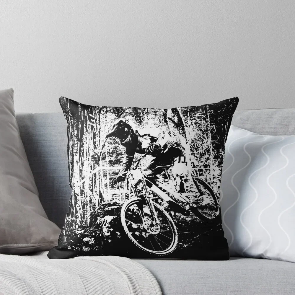 downhill mountain biking Throw Pillow Luxury Pillow Case luxury home accessories Pillow