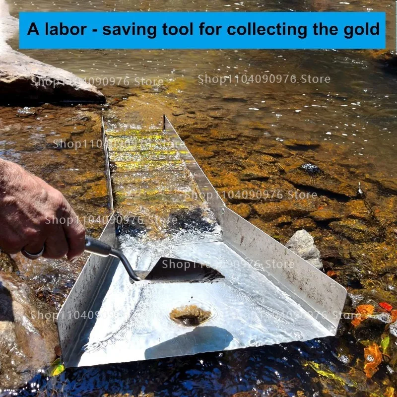 

Folding Gold Sluice Box Aluminum Alloy Portable Gold Mining Chute Panning Prospecting Recovery Tool