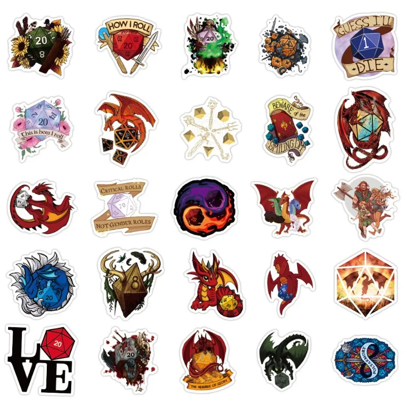 50PCS Dungeons & Dragons Graffiti Children's Mobile Phone Water Cup Laptop Luggage Skateboard Waterproof Decorative Sticker