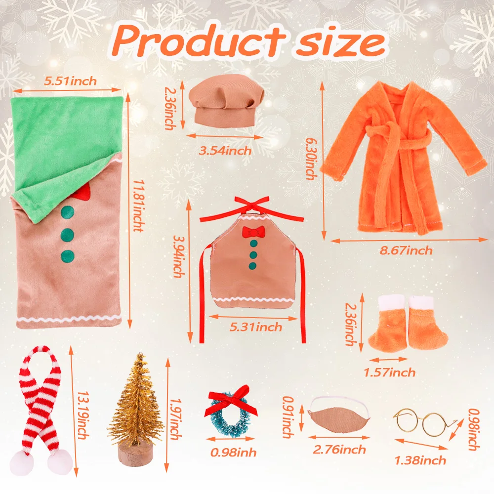 Christmas Doll Accessories Set For Babi 30 CM Doll Clothes Dress For Elf Doll,Toys For Girls,Free Shipping,Christmas Gift