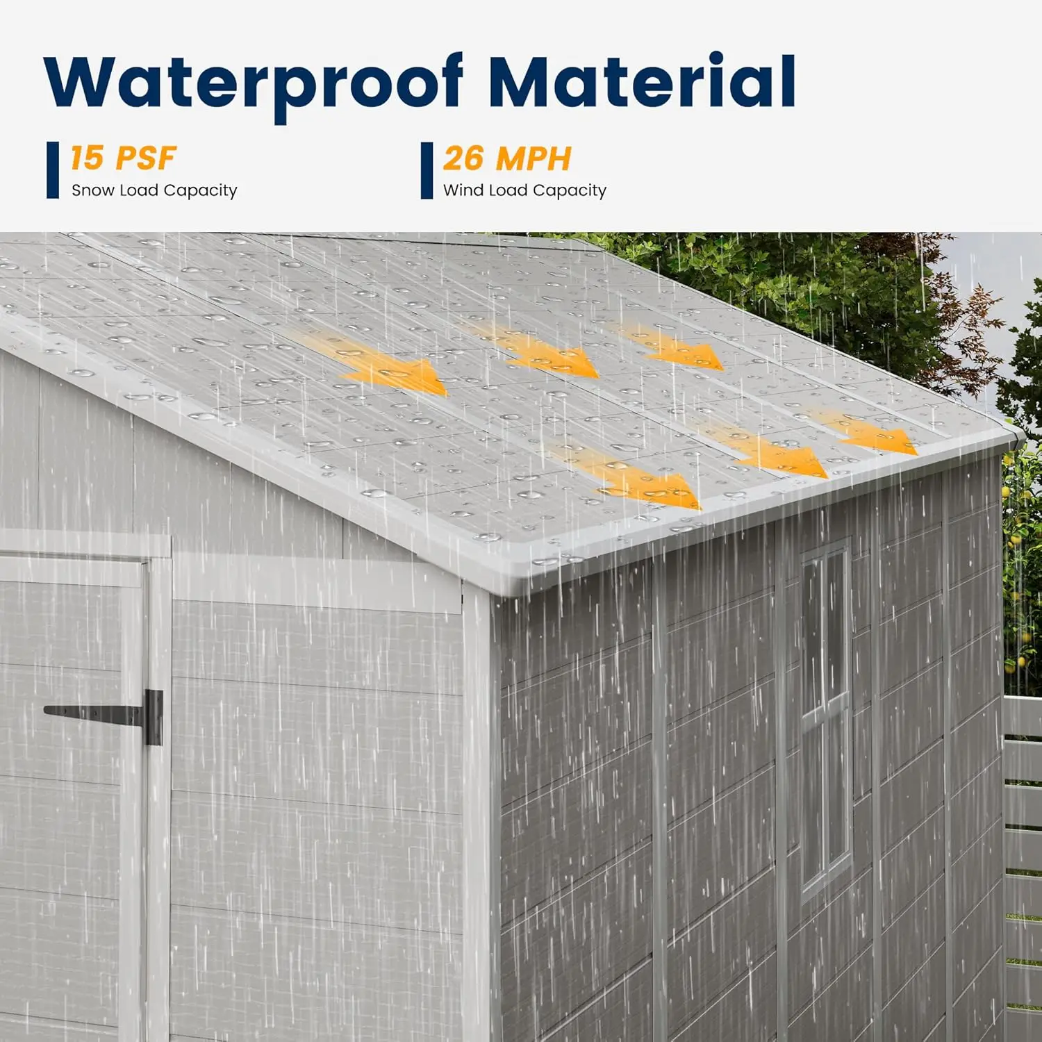 سقيفة تخزين من الراتنج مقاس 8 × 10 أقدام، سجادات حديقة خارجية مع أرضية بلاستيكية للتخزين في الهواء الطلق مع باب قابل للقفل للدراجة #4