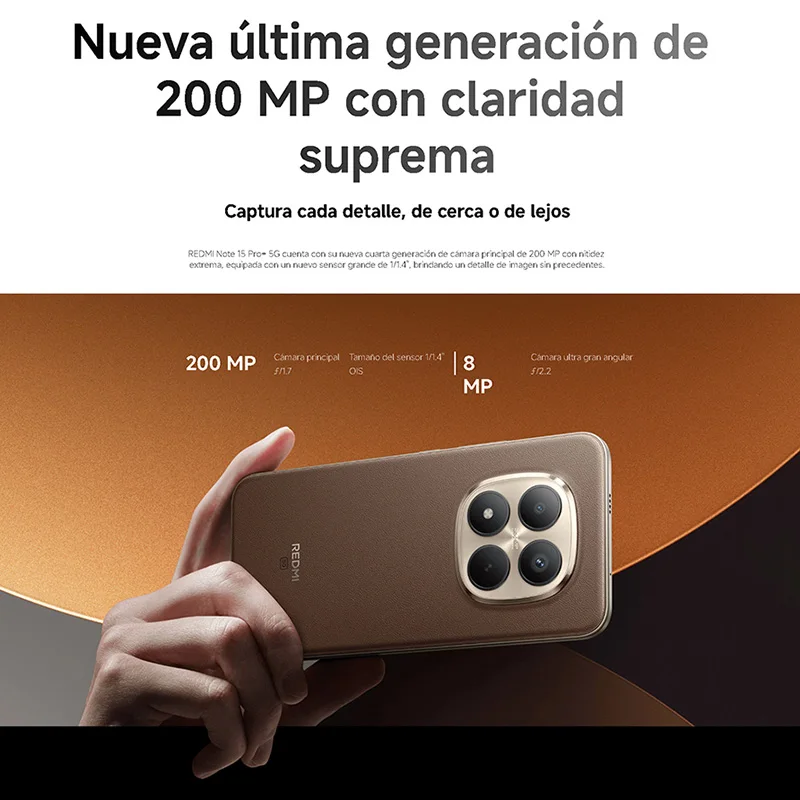 Xiaomi Redmi Note 15 Pro Plus 5G, NFC, 12 512GB, Pantalla AMOLED 1.5K de 6.83 pulgadas, 120 Hz, Cámara de 200 MP, Batería de 6500 mAh, IP68 7