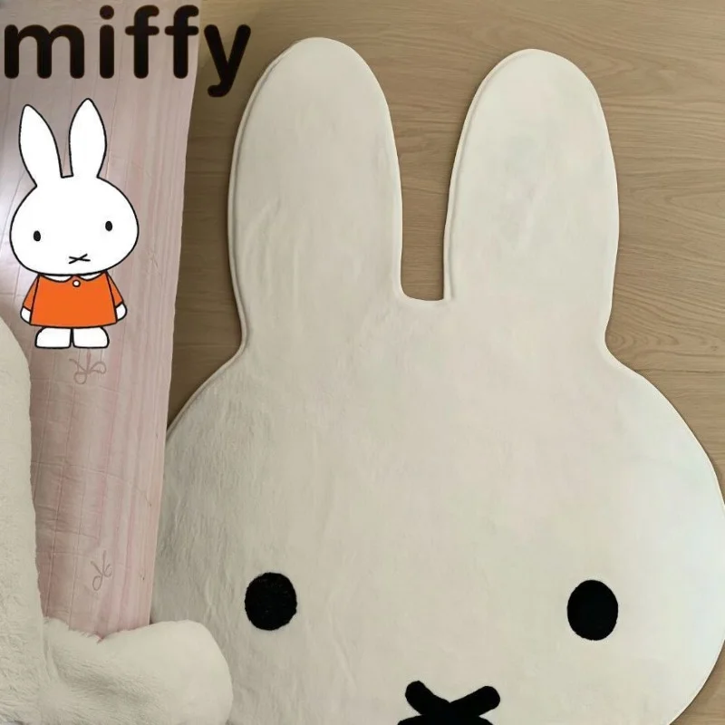 Einfacher Miffy-Kaninchen-Teppich mit Niedlichem Kreativem Cartoon-Muster, Modischer Personalisierter Weicher und Bequemer Verdickter Kunstkaschmir-Teppich
