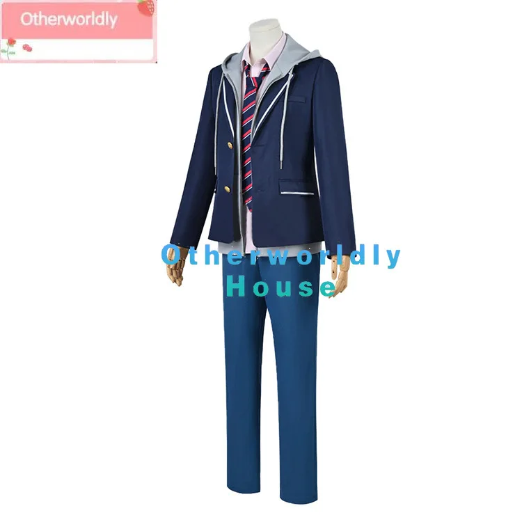 Wonderland Showtime Shinonome Akito Cosplay trajes para homens e mulheres, Feat colorido palco, uniforme escolar, Role Play Wig Suit