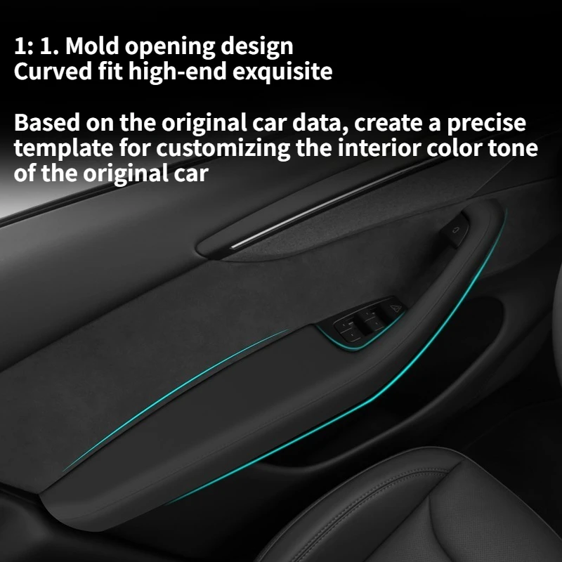 ドアアームレスト保護カバー テスラ モデル 3 ハイランド モデル Y ジュニパー オリジナルカラー PU レザーハンドル インテリアアクセサリー