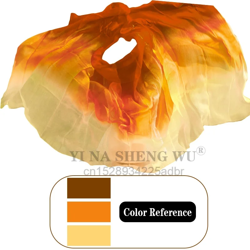 100% Real Silk Veil Shawl Women Scarf Costume Accessory Belly Dance Pure Natural Veil Customized Dyed Praise Silk Veil Brown