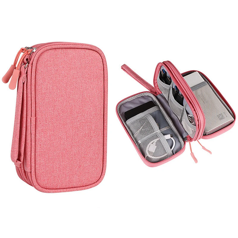 Portable Travel Digital Product Storage Bag Organizer Multi-layer Headset Cable Handbag Charging Treasure USB Data Cable Bag