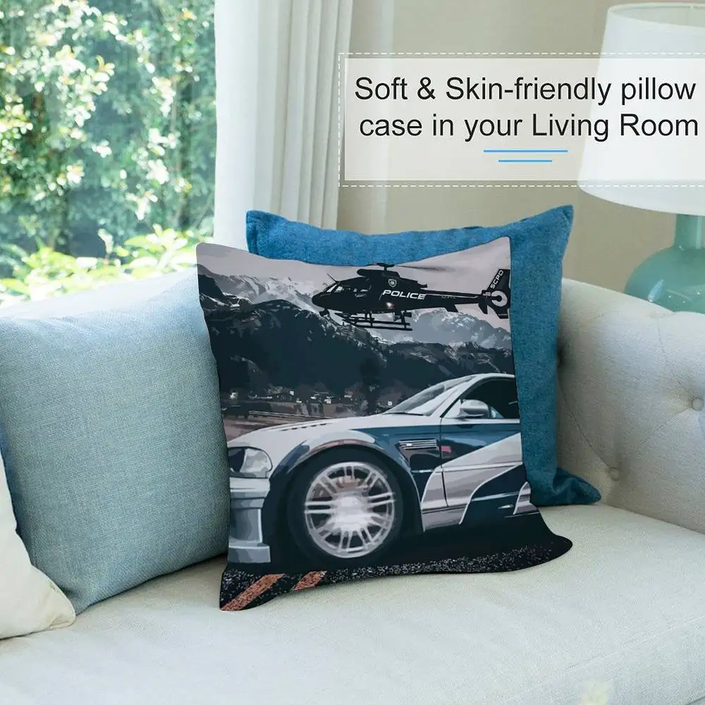 فيلم F-Fast وF-Furious كيس وسادة السيارة قصيرة أفخم الوجهين طباعة ساحة رمي وسادة تغطي أريكة وسادة المنزل ديكور #3