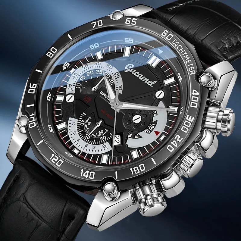 

Luxury*Automatic Quartz Watch for Men with Calendar Display, Stainless Steel Business Wristwatch, Waterproof Design