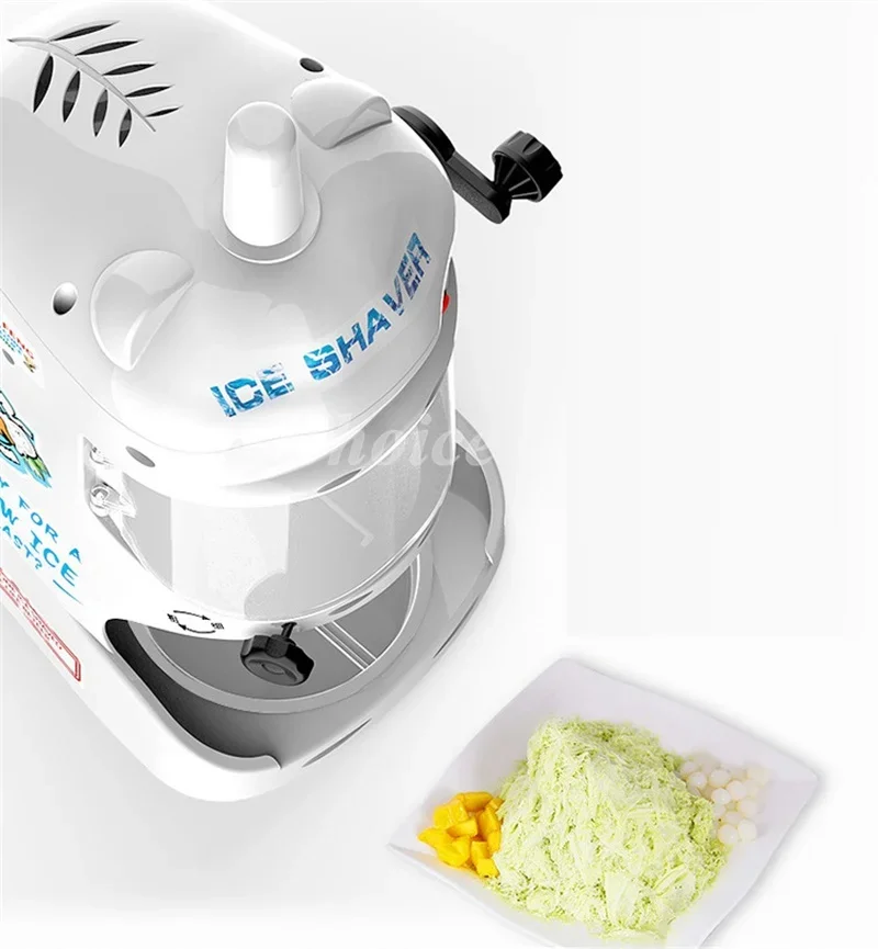 250W Automatic Snow Cone Shaved Ice Shaver Machine 90kgs/H Commercial Ice Crusher Machine Electric Smoothies Snowflake Maker