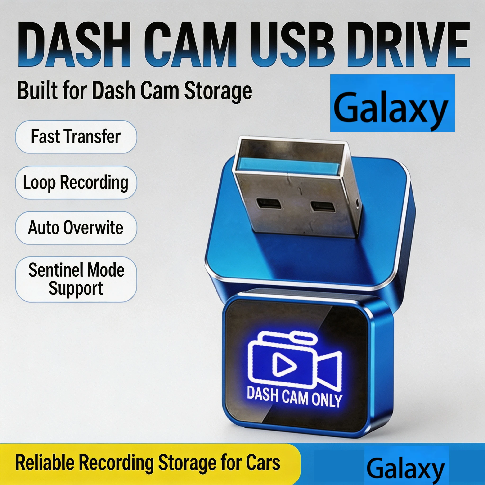 Fit For Galaxy Geely Car DVR U Disk Sentry Mode Vehicle Storage USB Tpye-c Flash Drive Illuminated Alloy Dash Cam / Sentry Mode