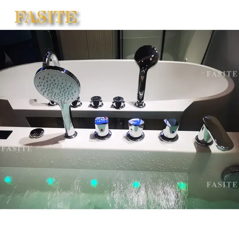 Luxury Freestanding Acrylic Hot Tub Rectangular Outdoor Spa Soaking Bathtub Custom Design for Bathroom Garden Pool