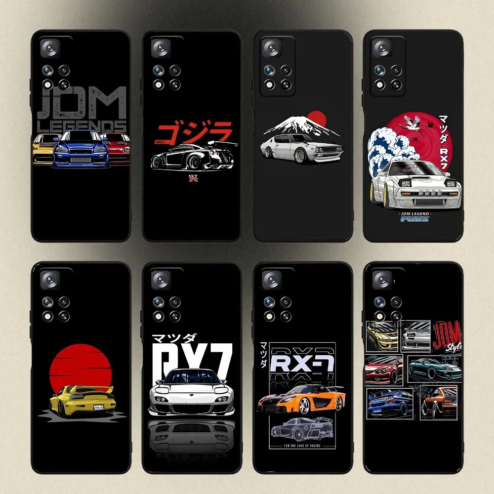 RX7 JDM Legends Cars Phone Case For Samsung Galaxy A20,A21s,A22,A31,A32,A52,A53,A72,73,A80,A91 Soft Black Cover