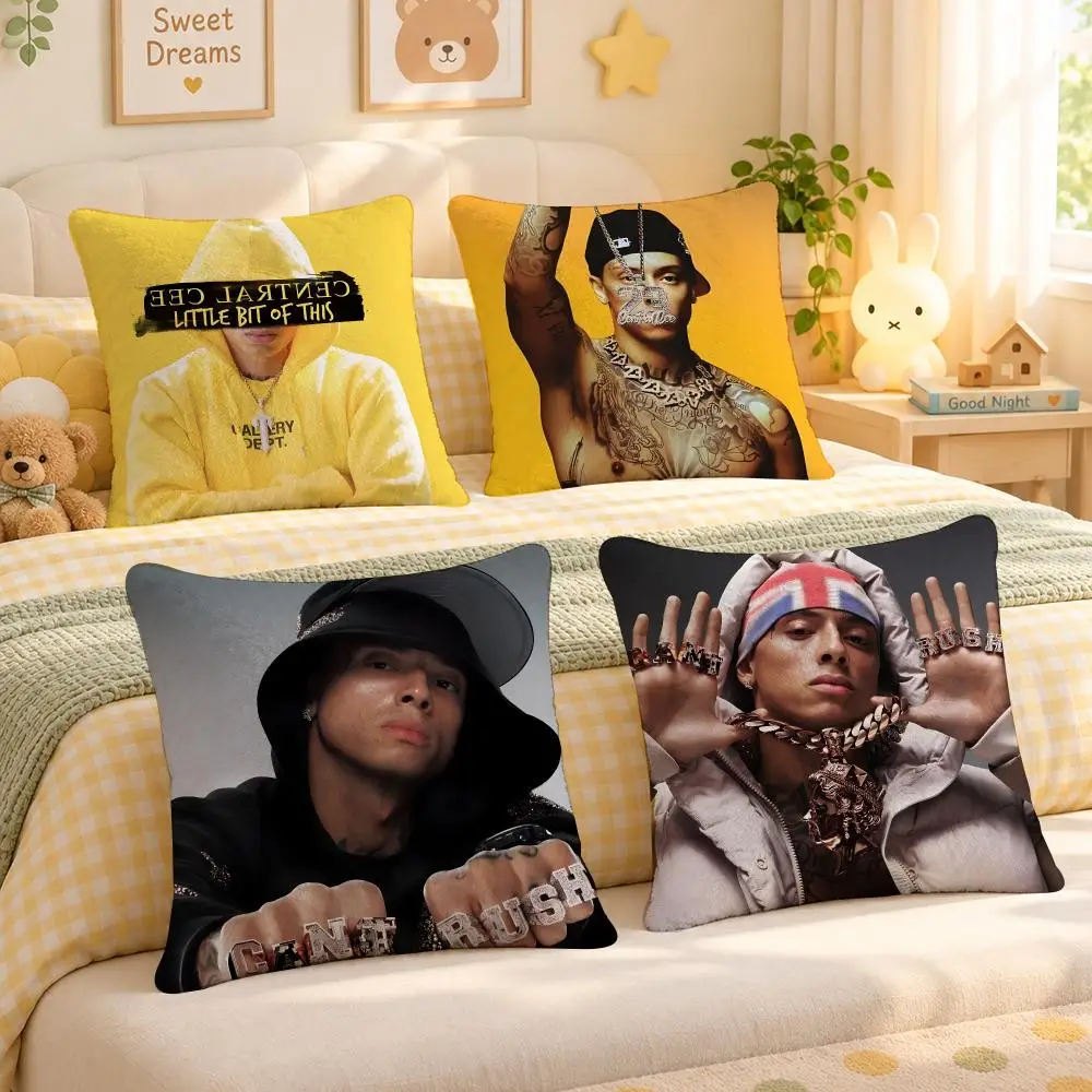 Rapper Central Cee UK Drill Hip Hop Decor Cushion Cover Personalized Decorative Living Room Home Sofa Bedroom Office Car Decor