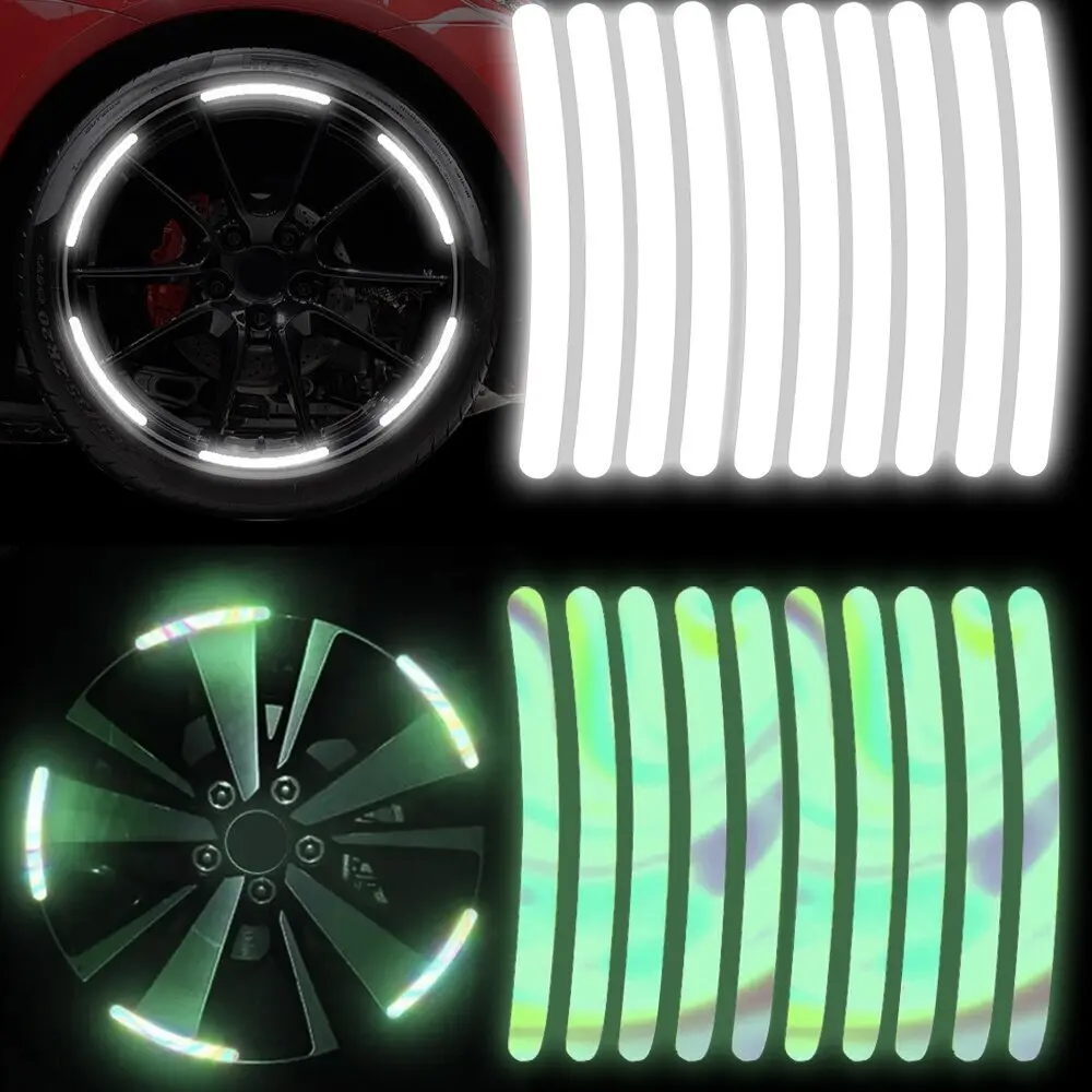 

Motorcycle Auto Highly Reflective Wheel Decal Car Tire Rim Sticker Bicycle Safety Wheel Hub Exterior Decoration For Honda Yamaha