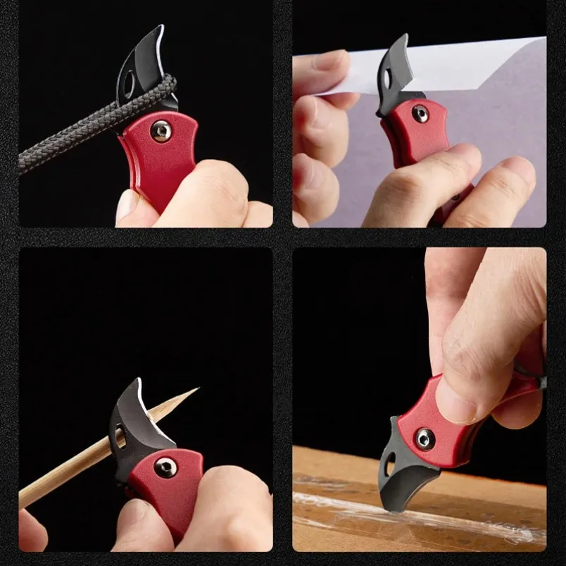 Mini faca dobrável utilitária de aço inoxidável, cutelo de frutas, picador de carne, legumes, facas de cozinha, cabo de plástico, facas de cozinha