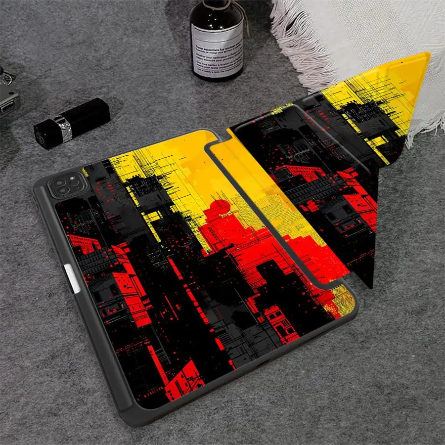 City Skyline Print Tablet Case For iPad Pro 11th 10th 9th 8th 7th 12.9inch Air 4 5 M3 M2 1 2 M4 11inch Pro 2025 Mini 6 7 Holder