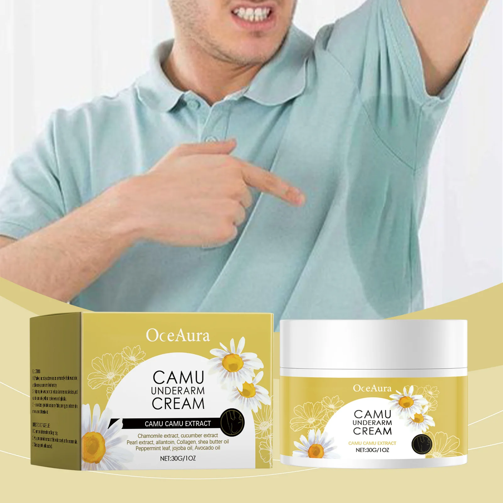 Underarm Care Deodorant Cream Prevent Body Odour Sweat Armpit Odor Clean Fresh Armpit Keep Dry Cool Not Irritating Armpit Cream