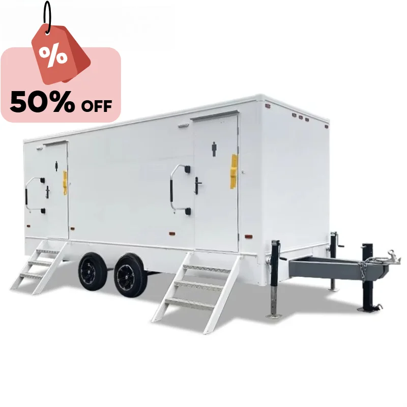 Portable Toilet Trailer Mobile Restroom Customized Premium Bathroom Cabin Outdoor Commercial Event Hot Selling