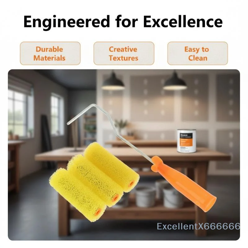 Portable Sponge Paint Roller Set For Corners & Edges Uniform Paint for Wall Renovation DIY Home Decoration