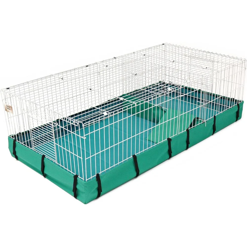 

Guinea Habitat Plus Cage, Includes Divider Panel and Hinged Top, Washable PVC Canvas Bottom, Expandable S