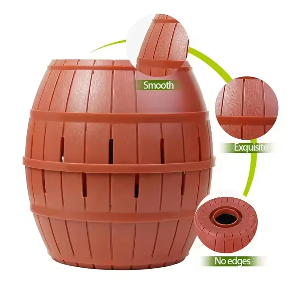 Halloween Children Interactive Prank And Spoofing Puzzle Toys Pirate Bucket Sword Into The Barrel Bounce Game Holiday Funny Gift