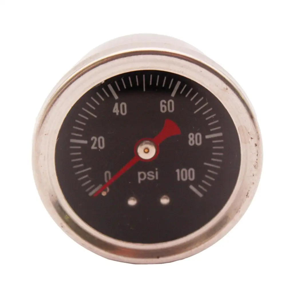 Fuel Pressure Regulator Gauge 0-100 Psi Fill Chrome Fuel Oil Rail