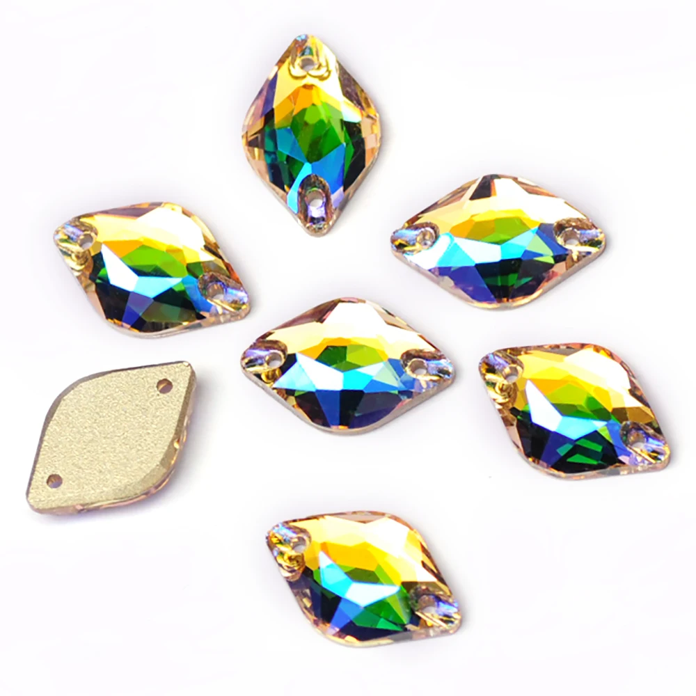 Pubrilex Abgeschrägte Strass-Mischformen zum Aufnähen für Kleider, Skateranzüge, Gymnastikbekleidung und Accessoires – New Paradise Shine – Detail 9