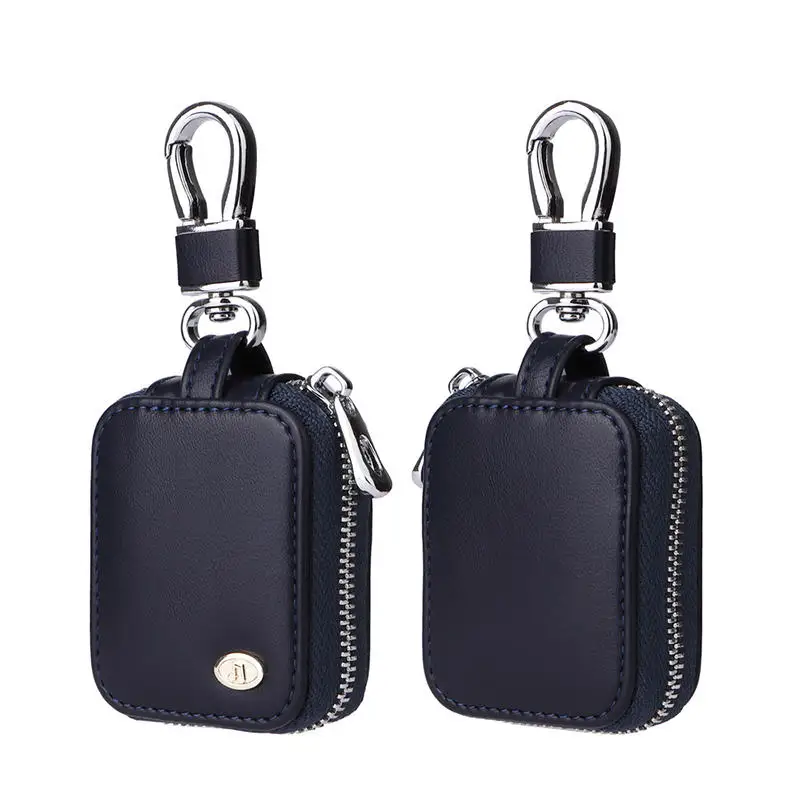 Portafogli chiave mini moda nuovo design tinta unita Borsa piccola per auricolari con cerniera in vera pelle carina con portachiavi per uomo donna