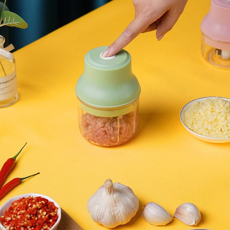 ‌ 전기 고기 분쇄기 야채 커터 - 주방용 휴대용 식품 가공기 미니 사이즈 고온 소독 스틸 샤프트