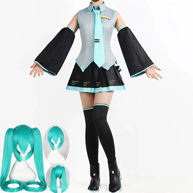 

Halloween Anime Character Singing Girl Performance Clothes with Wig Skirt Suit Accessories Role Play Fans Carnival Party Wearing