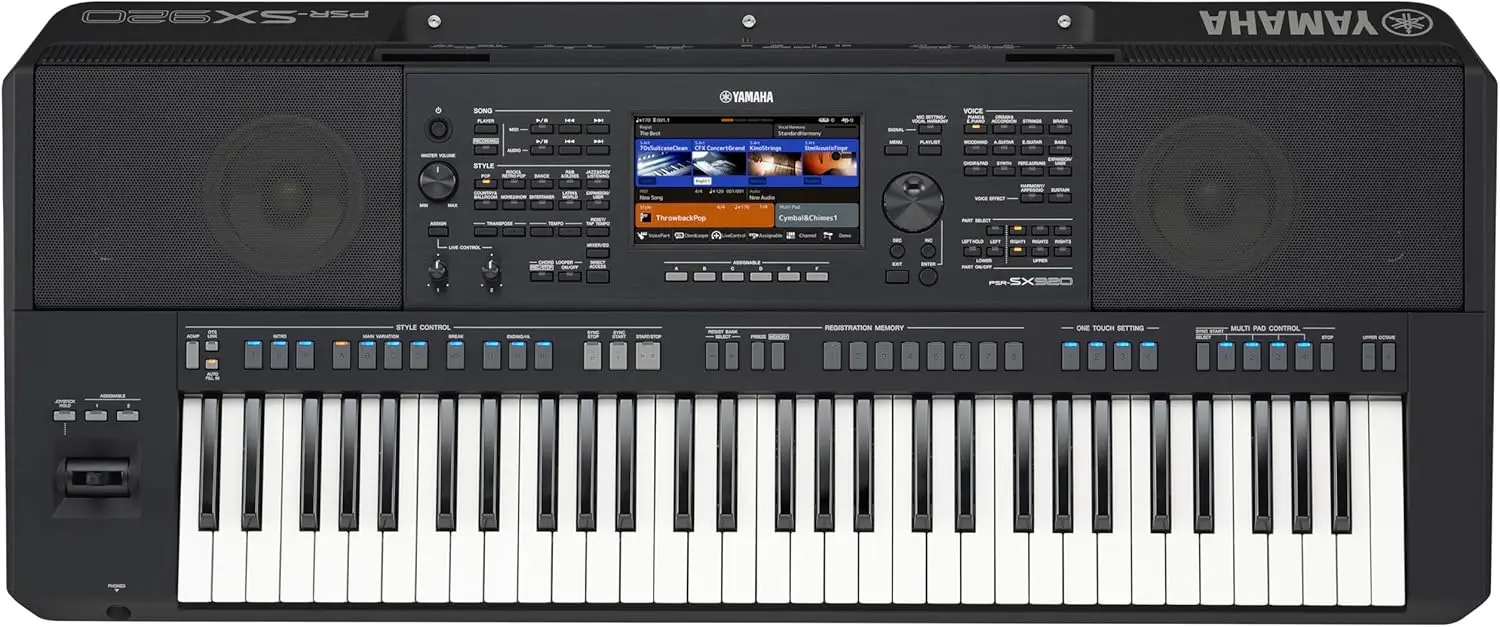 

Клавиатура-аранжировщик Yamaha PSRSX920 с 61 клавишей, премиальным звуком, ручками управления для живого выступления, в комплекте с контентом