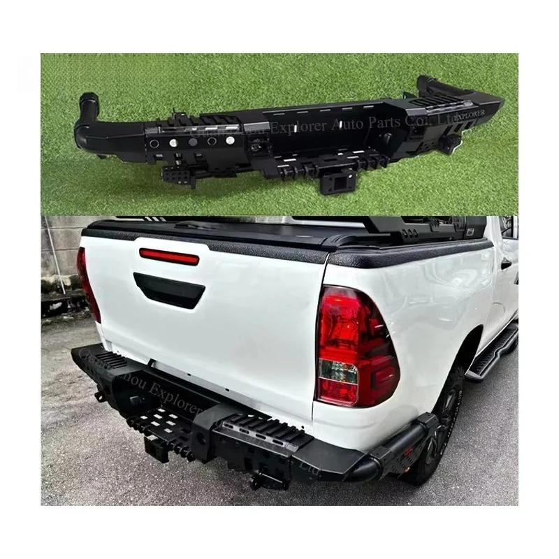 

Rear Bumper with Light, Fit 2021+ Hilux Revo Rocco, 4X4 Off-Road Exterior Upgrade Parts