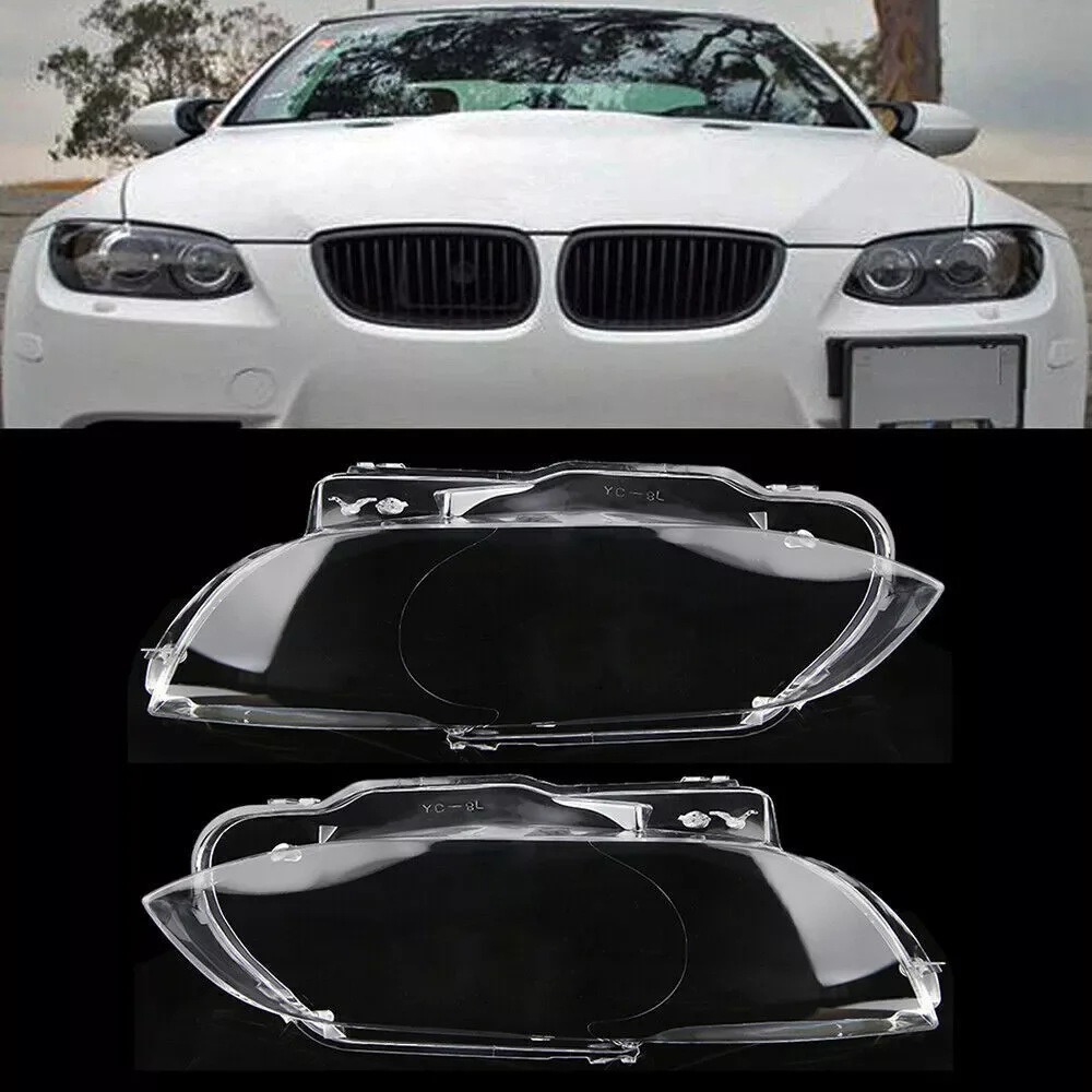 Left Right Front Headlight Lens Covers For BMW E92 E93 Coupe Convertible M3 2006 2007 2008 2009 2010 Clear Headlamp Cover Shell