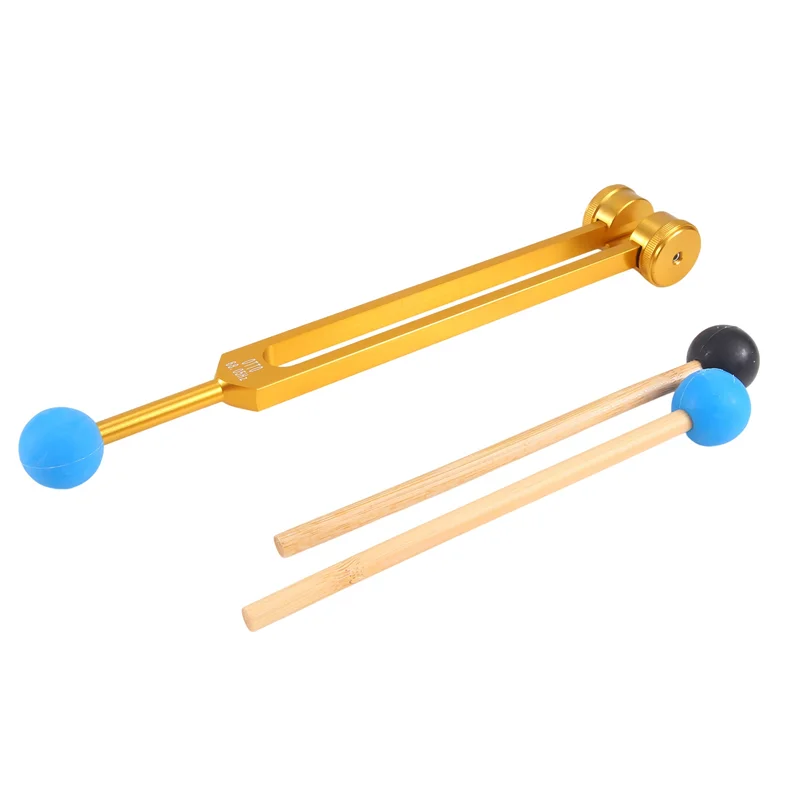 

High Quality-9 Pcs Tuning Forks Set With Hammers For Healing, Sound Therapy, Meditation, Yoga,Reliever Stress Durable ,Gold,9 Pc
