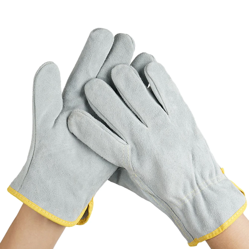 Work Gloves Cowhide Labor Protection Gloves Heat Resistant Security Protection Safety Work Flame Retardant Gloves for Welder