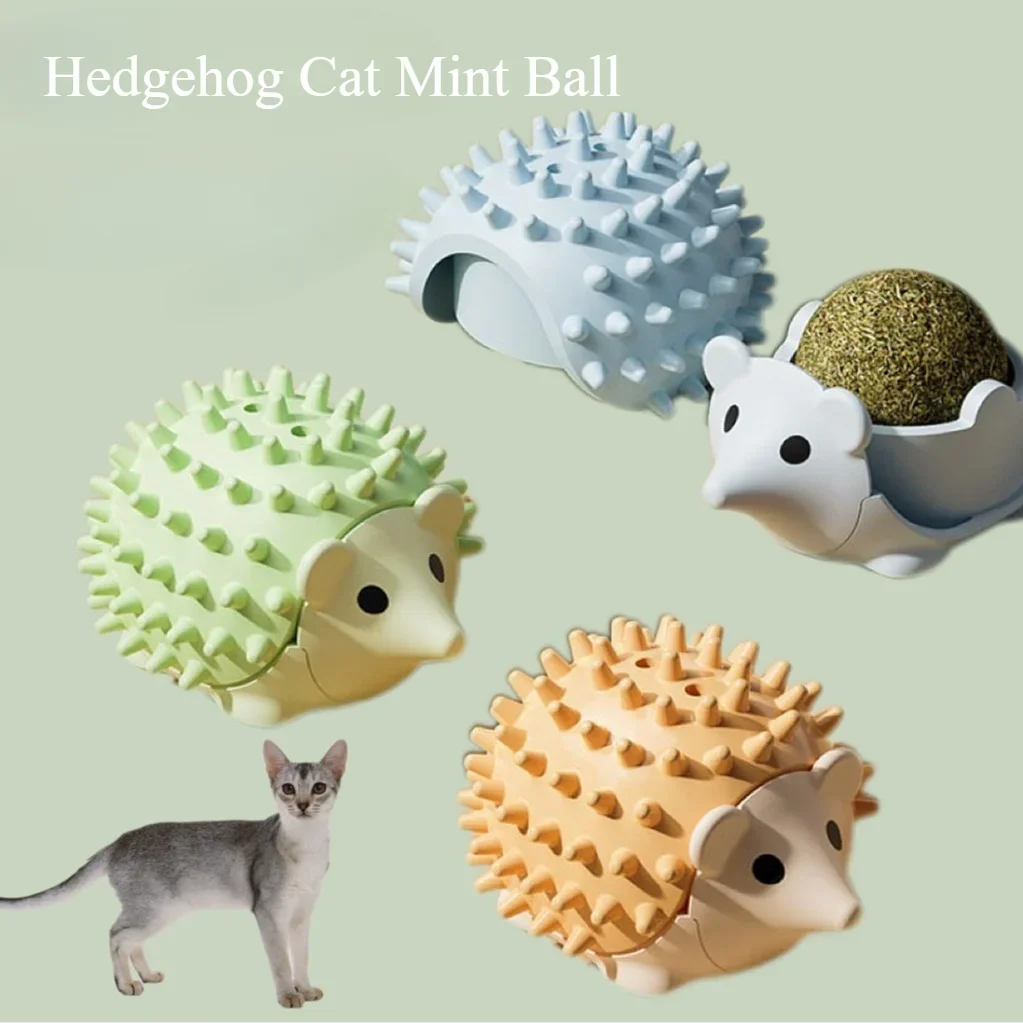 

Cat Fun Playing Hedgehog Catnip Ball Licking Fun Pet Supplies Teasing Cat interactive toys