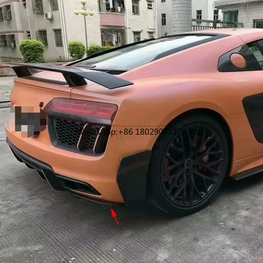 Tylny zderzak z prawdziwego włókna węglowego Canards Splitter do Audi R8 V10 2016-2018 Tylny spojler splitter