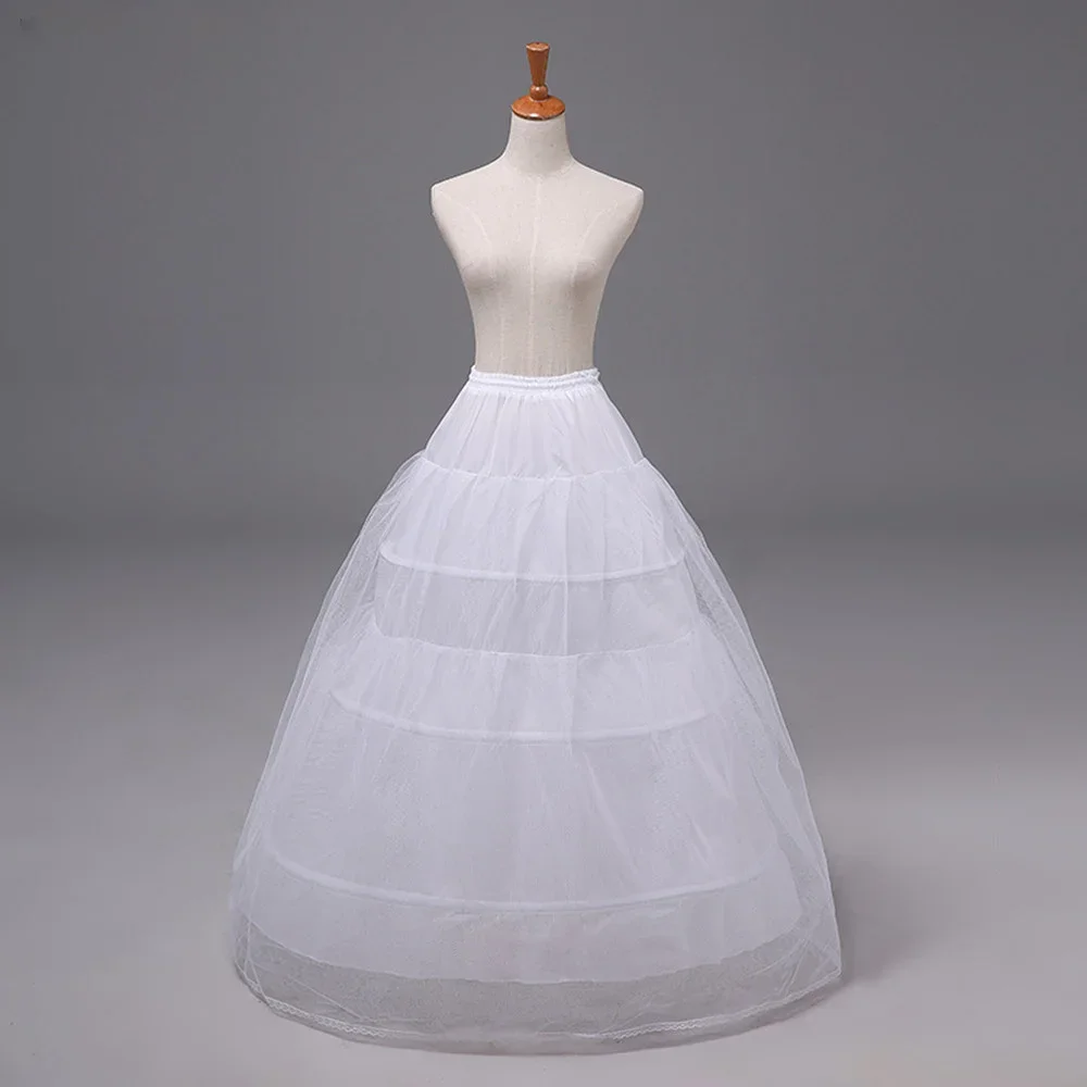 White Wedding Accessories Ball Gown Layered Tulle Petticoat Crinoline Bridal jupon Underskirt Waist Adjustable