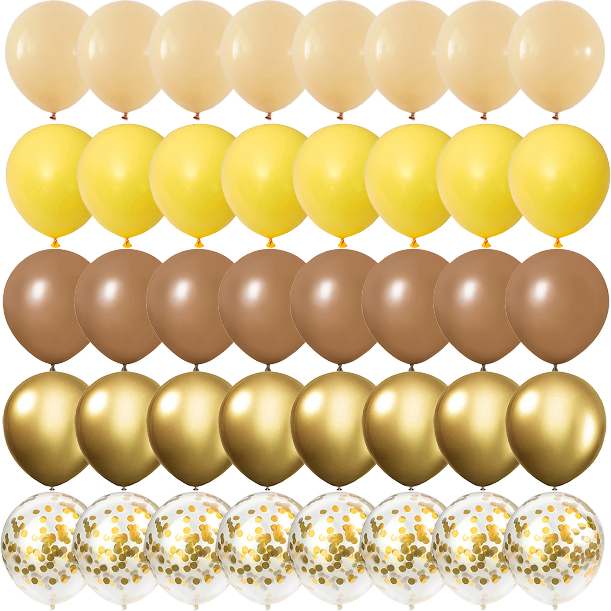 40PCS Yellow skin tone brown Balloons Gender Reveal Wedding Valentine's Day Baby Shower Birthday Globos Party Decorations