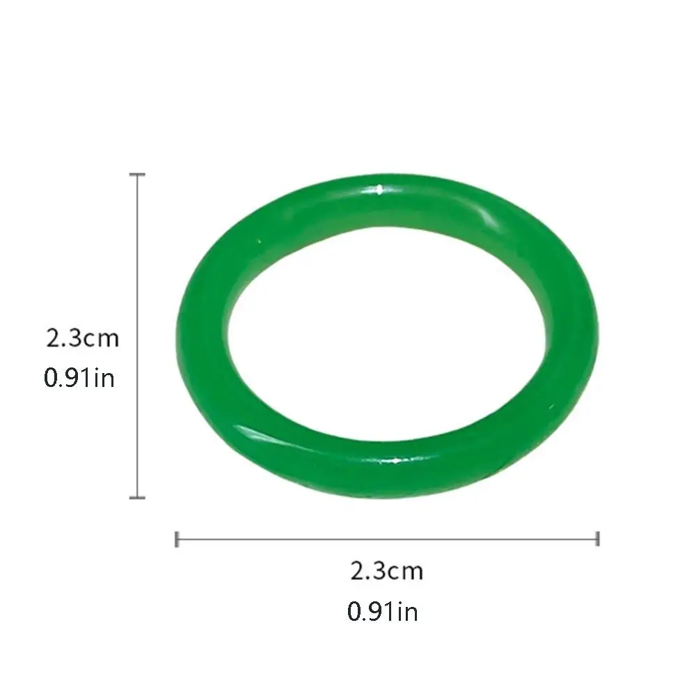 Simple Plastic Resin Ring Round Transparent Acetic Acid Finger Ring Glass/Lucite Geometric Imitation Jade Rings Lady view 5